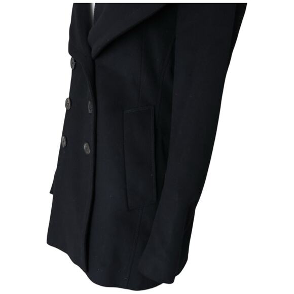 Burberry Wool Cashmere Double Breasted Coat In Black Size 4 - Picture 4 of 16